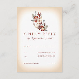 RSVP-Karte für Hochzeiten am Meer RSVP Karte