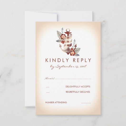 RSVP-Karte für Hochzeiten am Meer RSVP Karte (Vorderseite)