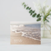 RSVP-Karte für Hochzeiten am Strand Einladungspostkarte (Stehend Vorderseite)