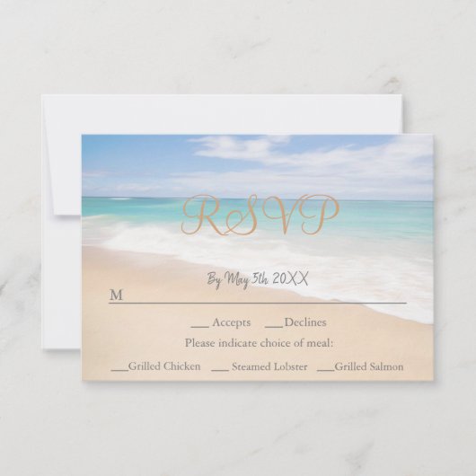 RSVP-Karte für Hochzeiten am Strand RSVP Karte (Vorderseite)