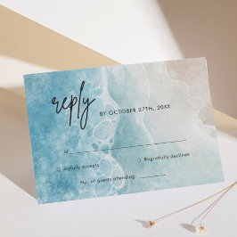 RSVP-Karte für Hochzeiten am Strand von Watercolor RSVP Karte