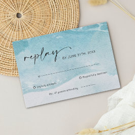 RSVP-Karte für Hochzeiten am Strand von Watercolor RSVP Karte