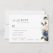 RSVP-Karte für Hochzeiten auf See und in Rosa