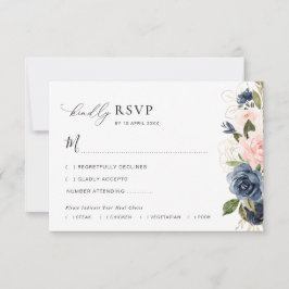 RSVP-Karte für Hochzeiten auf See und in Rosa Dankeskarte
