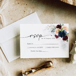 RSVP-Karte für Hochzeiten in Burgund und der Marin RSVP Karte