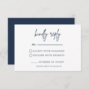 RSVP-Karte für Hochzeiten in Navy RSVP Karte
