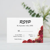 RSVP-Karte für Hochzeiten in Rot und Gold RSVP Karte (Stehend Vorderseite)