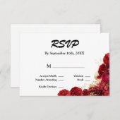 RSVP-Karte für Hochzeiten in Rot und Gold RSVP Karte (Vorne/Hinten)