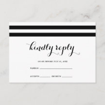 RSVP-Karte für Hochzeiten in Schwarz und Weiß