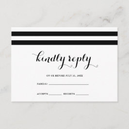 RSVP-Karte für Hochzeiten in Schwarz und Weiß RSVP Karte