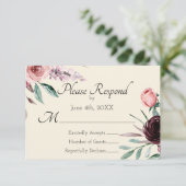 RSVP-Karte für Hochzeiten mit Creme und Creme RSVP Karte (Stehend Vorderseite)