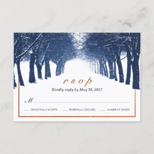 RSVP-Karte für Hochzeiten von Kupferwinterbäumen RSVP Karte