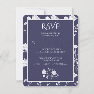 RSVP-Karte für Hochzeiten von Navy-Rose RSVP Karte