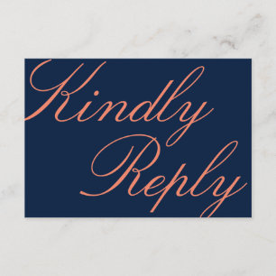 RSVP-Karte für Hochzeiten von Navy- und Korallenka RSVP Karte
