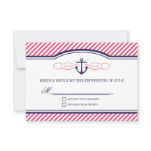 RSVP-Karte für Hochzeiten von Navy und Pink