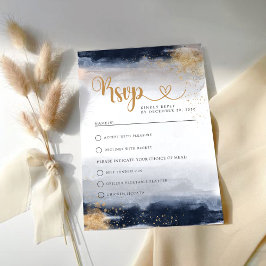 RSVP-Karte für Hochzeiten von Schiffen und Gold RSVP Karte