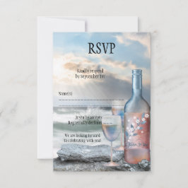 RSVP-Karte für Hochzeiten von Strand und Wein Einladung