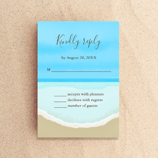 RSVP-Karte für Hochzeiten von Wasserfarben am Stra RSVP Karte