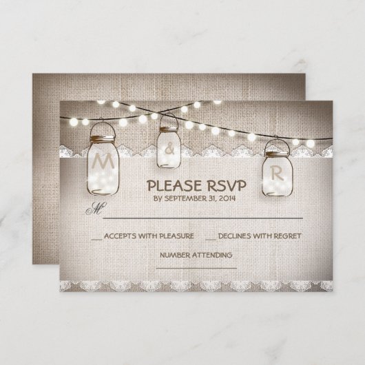 RSVP-Karte für Hochzeitskartentelefone und Mauerst RSVP Karte (Vorne/Hinten)