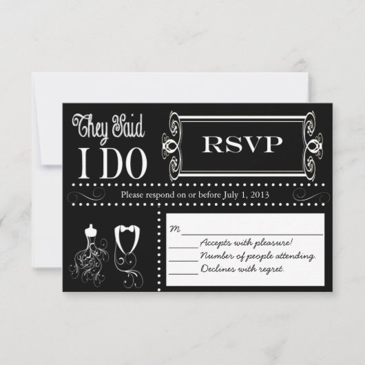 RSVP-Karte für Hochzeitskatalog RSVP Karte (Vorderseite)