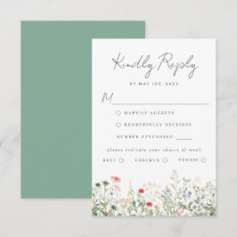RSVP-Karte für Hochzeitsmahlzeiten RSVP Karte