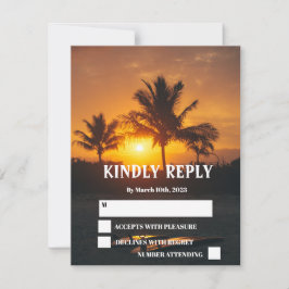 RSVP-Karte für Hochzeitssendungen am Strand von Oc RSVP Karte
