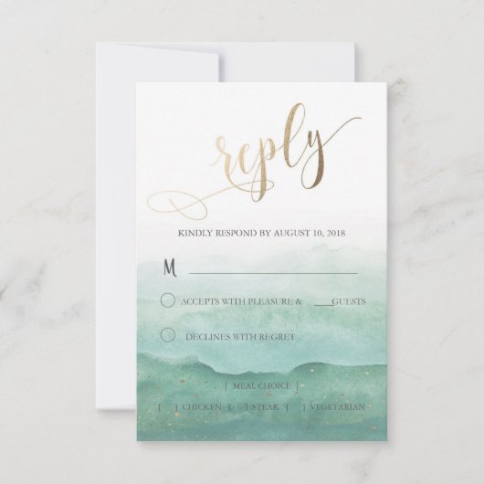 RSVP-Karte für Hochzeitstorys RSVP Karte (Vorderseite)