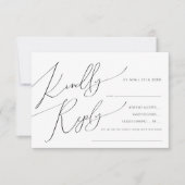 RSVP-Karte für horizontale Skriptanfrage RSVP Karte (Vorderseite)