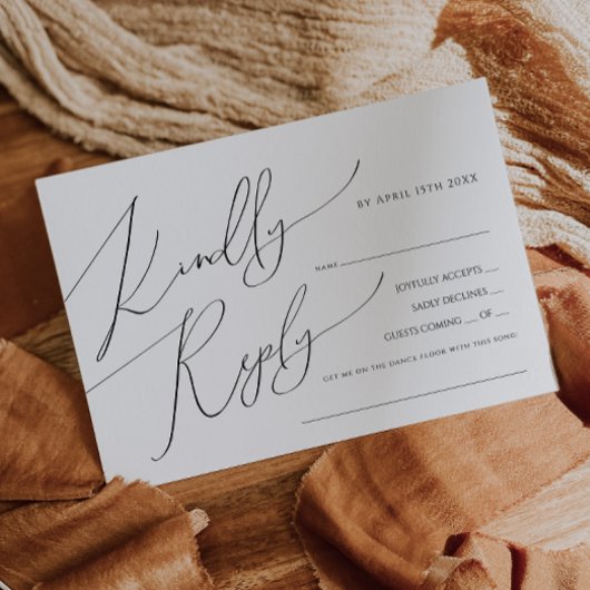 RSVP-Karte für horizontale Skriptanfrage RSVP Karte