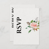 RSVP-Karte für hübsche Rose und Blattbildung RSVP Karte (Vorne/Hinten)