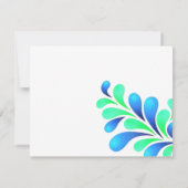 RSVP-Karte für jede Farbe auf blau grün RSVP Karte (Rückseite)