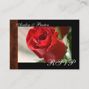 RSVP-Karte für klassische Rose- und Lederansicht Begleitkarte