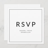 RSVP-Karte für klassische Schwarz-Weiß-Border-Hoch (Vorne/Hinten)