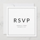 RSVP-Karte für klassische Schwarz-Weiß-Border-Hoch (Vorderseite)