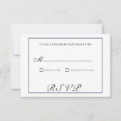 RSVP-Karte für klassische Schwarz-Weiß-Hochzeit RSVP Karte (Vorderseite)
