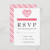 RSVP-Karte für kleine Herzen Rosa und Weiße Hochze RSVP Karte (Vorne/Hinten)