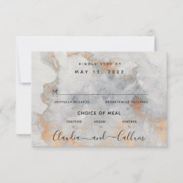 RSVP-Karte für Kupfer Hochzeit 3 Mahlzeiten RSVP Karte