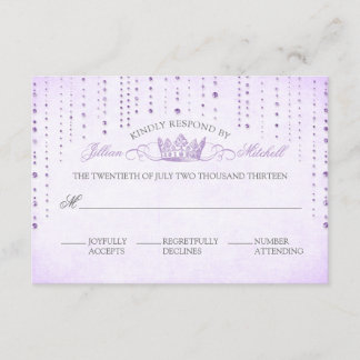 RSVP-Karte für Lavendel Glitzern und Kronmesse RSVP Karte
