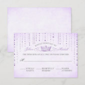 RSVP-Karte für Lavendel Glitzern und Kronmesse RSVP Karte (Vorne/Hinten)