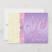 RSVP-Karte für Lavendel, Rosa und Elfenbein RSVP Karte (Vorderseite)