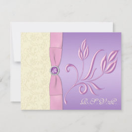 RSVP-Karte für Lavendel, Rosa und Elfenbein RSVP Karte