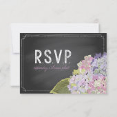 RSVP-Karte für Lavender Hydrangeas-Chalkboard RSVP Karte (Rückseite)