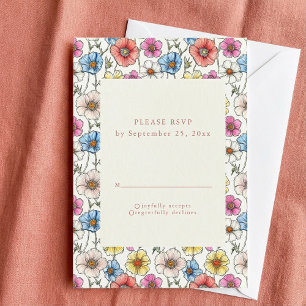 RSVP-Karte für lebende wild lebende Blume Einladung