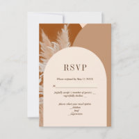 RSVP-Karte für leichte Pampasgras und Bögen