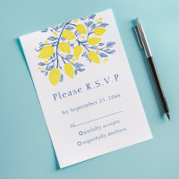 RSVP-Karte für Lemon-Reben, inspiriert im Mittelme