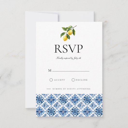 RSVP-Karte für Lemon-Tiles RSVP Karte (Vorderseite)