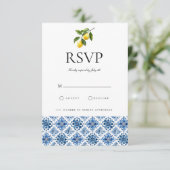 RSVP-Karte für Lemon-Tiles RSVP Karte (Stehend Vorderseite)