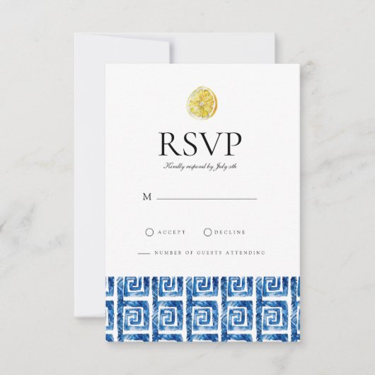 RSVP-Karte für Lemon-Tiles RSVP Karte (Vorderseite)
