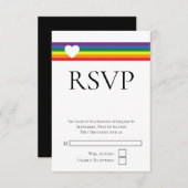 RSVP-Karte für Liebe Heart and Rainbow Gay Wedding RSVP Karte (Vorne/Hinten)