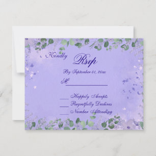 RSVP-Karte für Lila Blumenhochzeit Einladung